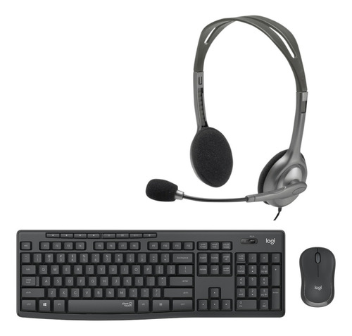 Kit Teclado Mouse Inalambrico Y Auri Con Mic Logitech Mk295