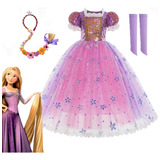 Vestido De Rapunzel Con Peluca Para Niñas De 3 A 10 Años, Fi