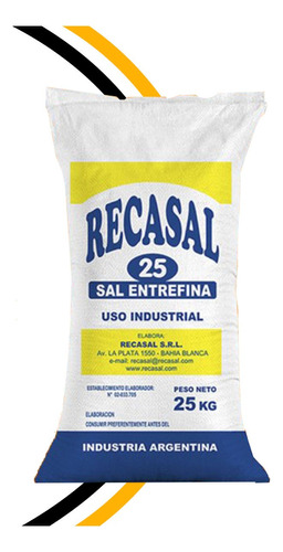 Sal Industrial Entrefina Recasal Comun 25 Kg