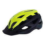 Capacete Asw Bike Fun Preto E Amarelo Fluor Com Led Traseiro