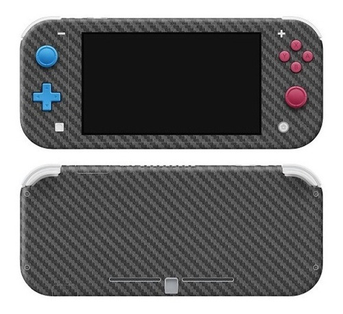 Skin Adesivo Fibra Carbono Grafite P/  Nintendo Switch Lite