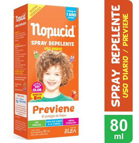 Nopucid Repelente Previene Piojos Por 12hs Citronella Spray