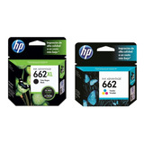 Combo Cartucho  Hp 662xl Negro + 662 Color Estandar Original