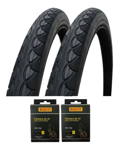 Par Pneu Pirelli Touring 700x35 Serve Em Aro 29 + 2 Camaras