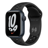 Apple Watch Nike Series 7 Gps 41mm Meia-noite + Brinde