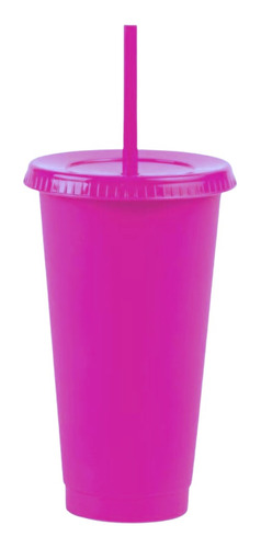 50 Vasos Con Popote Para Fiesta De 16oz- Reusable 