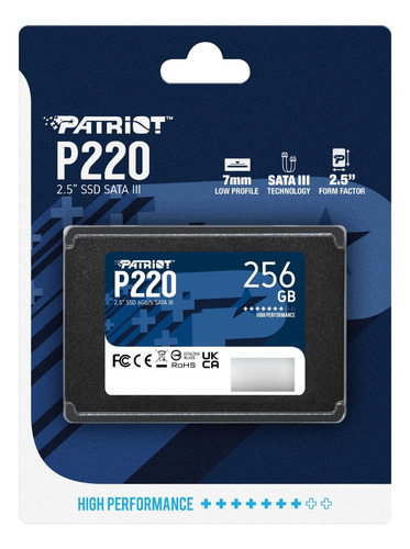 Disco Solido Ssd Patriot P220 256gb 2,5 Sata 3 Pc Notebook F