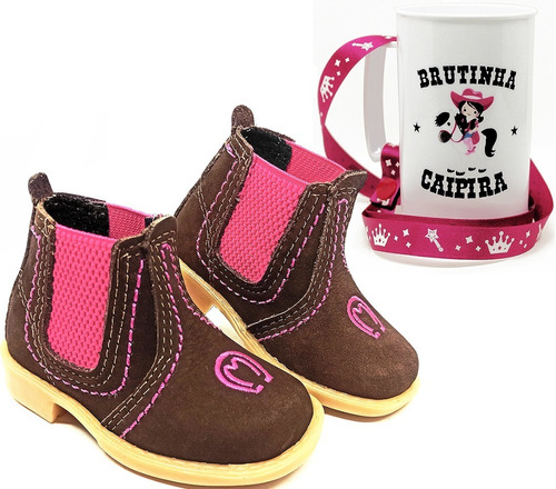 Botina Infantil Feminino Country + Caneca Brutinha Caipira