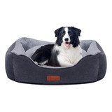 Cama Rectangular Reversible Para Perros Y Gatos Con Cojín Su