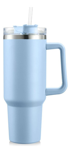 Vaso Térmico Acero 40oz Calor Frío Taza Con Tapa Asa Popote