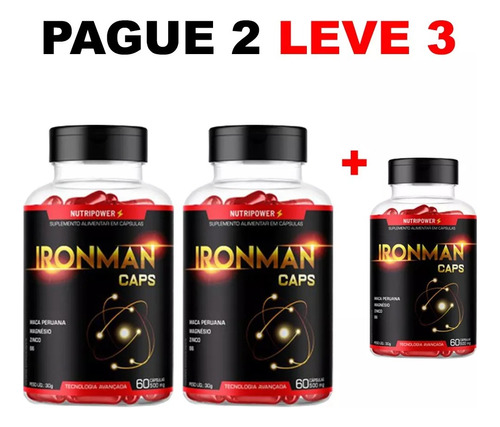 Ironman Caps Kit 3 Potes Original Discreto Envio Imediato