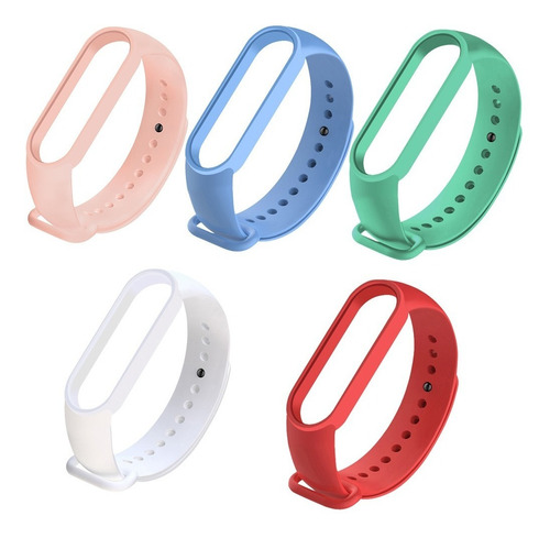 Kit 5 Pulseira Silicon Premium Mi Band 5/6/7 Original