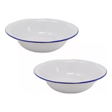 Bowl Ensaladera Enlozado Vintage Blanco 22cm Set X6 Oferta