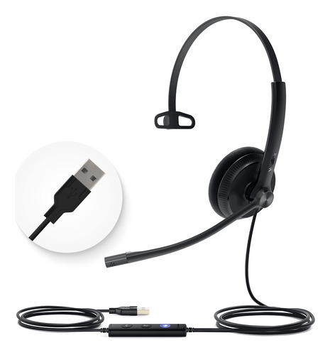 Yealink Uh34 - Auriculares Usb Con Cable Y Microfono, Auricu