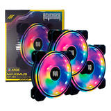 Kit 3 Fans Cooler Rgb [preto] Led Preto