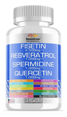Fisetina Resveratrol Espermidina Todo En Uno (60) Americano