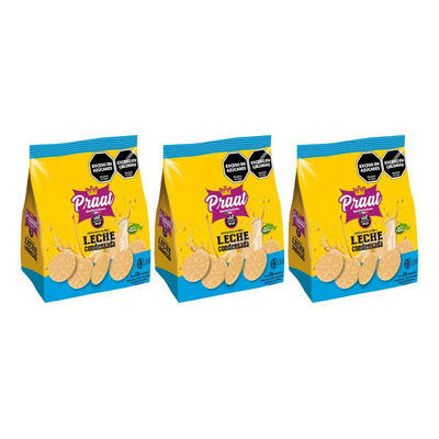 Galletita Dulce Leche Condensada Praat Sin Tacc 125g Pack X3 | Envío gratis