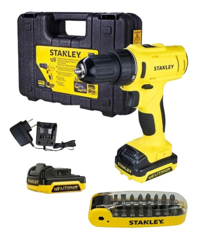 Parafusadeira Furadeira 12v Scd121s2k 2 Bat Stanley + Pontas