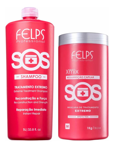 Felps Sos Kit Shampoo 1 Litro + Máscara 1kg