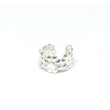 Aro Bidu Ear Cuff Flores A Presion Plata 925 Unidad