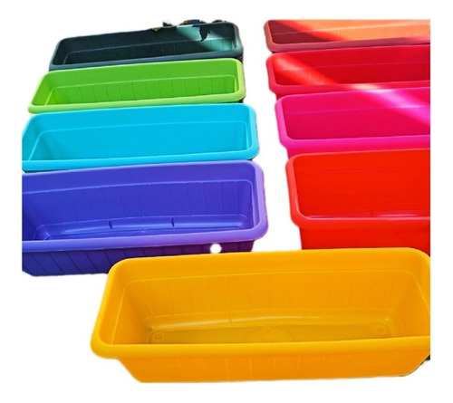 Pack 3 Maceteros Plástico Rectangular 45 Cm / Varios Colores