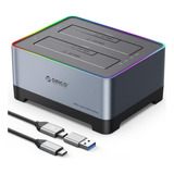 Dock Station Duplo Hdd/ssd Sata 2.5 E 3.5 Rgb Clone Offline