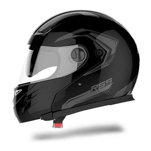 Casco Para Moto Modular Hawk Rs5 Vector Negro Brillante