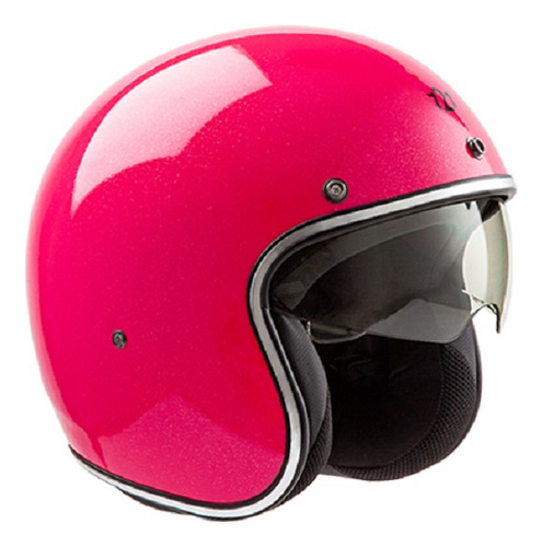 1 Casco Hawk 721 Moto Scooter Mujer Gliter Rosa Talle  Xl