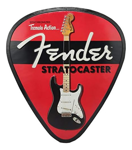 Fender Stratocaster Guitar Pick Metal - Arte De Pared Vintag