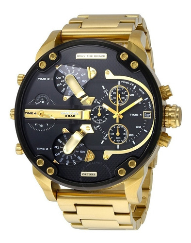 Reloj Diesel Hombre Dz7333 Nuevo Orig Mr Daddy 2.0 Dorado