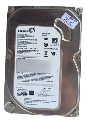 Disco Rigido H.d Seagate  Barracuda- Wd 500 Gb Sata Sem Teste