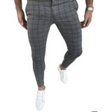 Pantalones Largos De Cuadros Casuales Para Hombre Pantalones