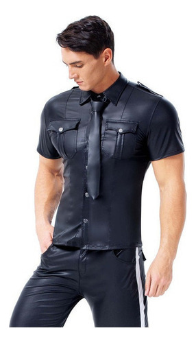 Camisa De Hombre Cuero Punk Motociclista