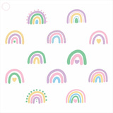 Adesivo Decorativo Mini Arco-íris Tons Candycolor Forte 75un