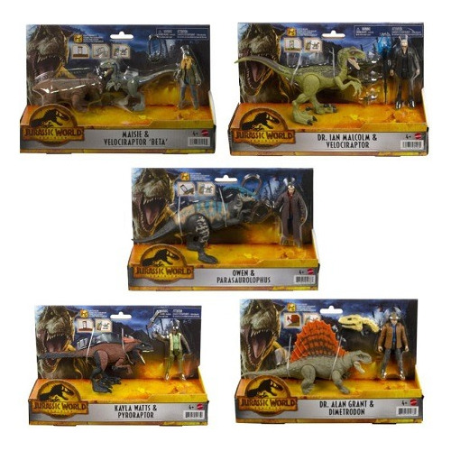 Jurassic World Pack X 2 Dinosaurio + Figura
