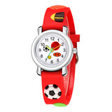 Reloj De Cuarzo Con Estampado De Fútbol Para Niños, S Fashio