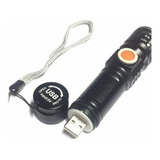 Mini Linterna Led De Mano Bolsillo Recargable Por Usb 11cm.