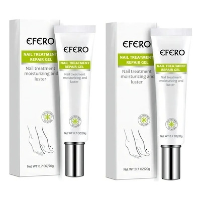 2pzs Crema Natural Hongos Uñas Pies Efero Gel Reparador 20ml