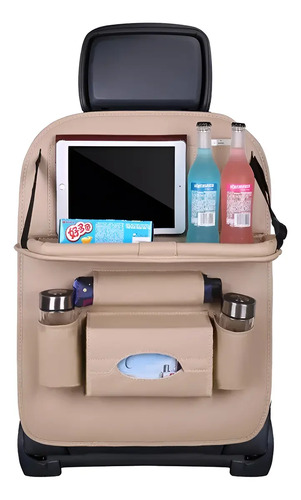 Organizador De Mesa Plegable Para Asiento Trasero De Cuero