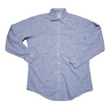 Camisa Brooks Brothers Grande 16 1/2 35 Slimfit Azul Cuadros