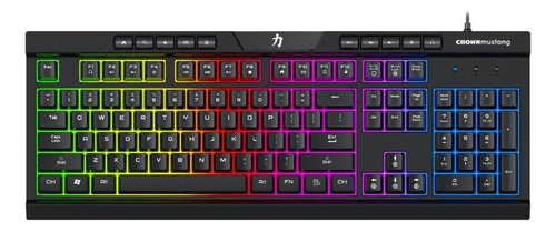 Teclado Multifuncion Retroiluminado Gamer Rgb Crown Mustang