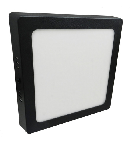 Panel Plafon Led 12w Cuadrado Aplicar Negro Macroled 6000k