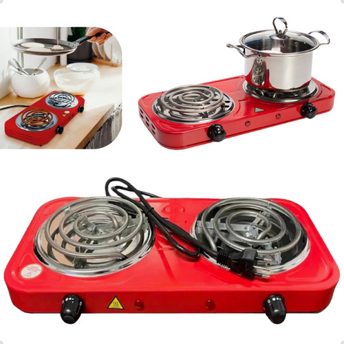 Fogareiro Elétrico Cooktop Camping 2000 Watts 2 Bocas