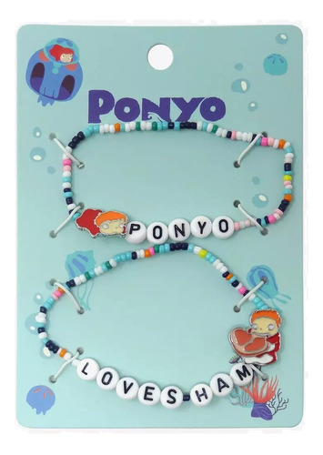 Set 2 Pulseras Ponyo Sosuke Ghibli Anime Original Hottopic