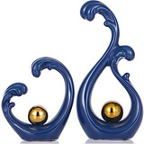 Estatua Y Escultura Decorativa Azul Para El Hogar