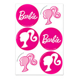 Distintivos Stickers Barbie 48pz 5cm Brb0m1