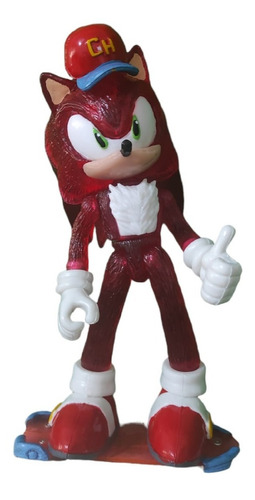 Figura Juguete Muñeco Sonic Erizo Rojo Riders Patineta Sega