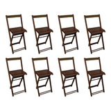 Cadeira Bistrô Kit Com 8 De Madeira Dobravel Área De Lazer