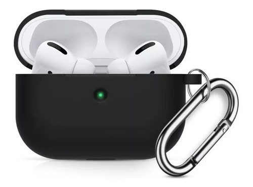 Capa Case Silicone Para AirPods Pro Mosquetão Gancho Top