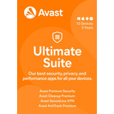 Avast Ultimate Suite Vpn 2024 - 10 Dispositivos - 3 Años 